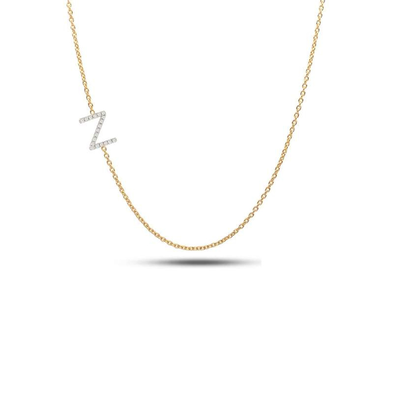 Buy Sideways Initial Necklace 18K Gold Plated Stainless Steel Large Letter  B Necklace Big Initial Pendant Monogram Name Necklace for Women at Amazon.in