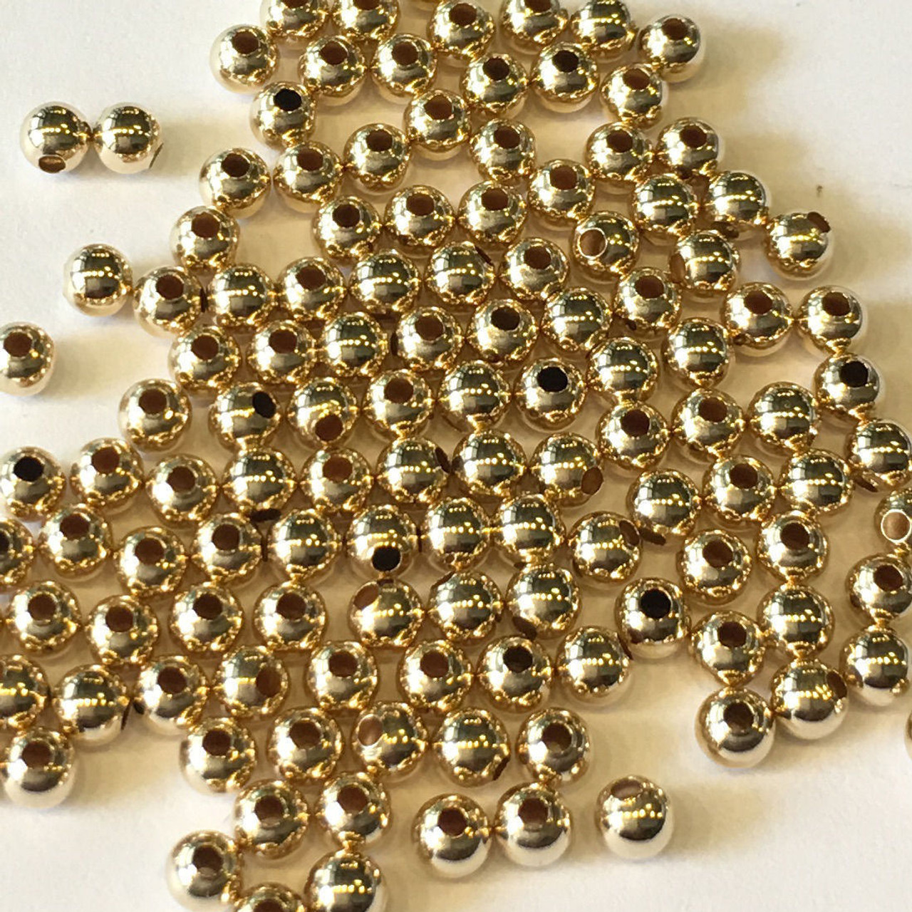 10 Ribbed round beads Gold plated beads (6mm) G24392