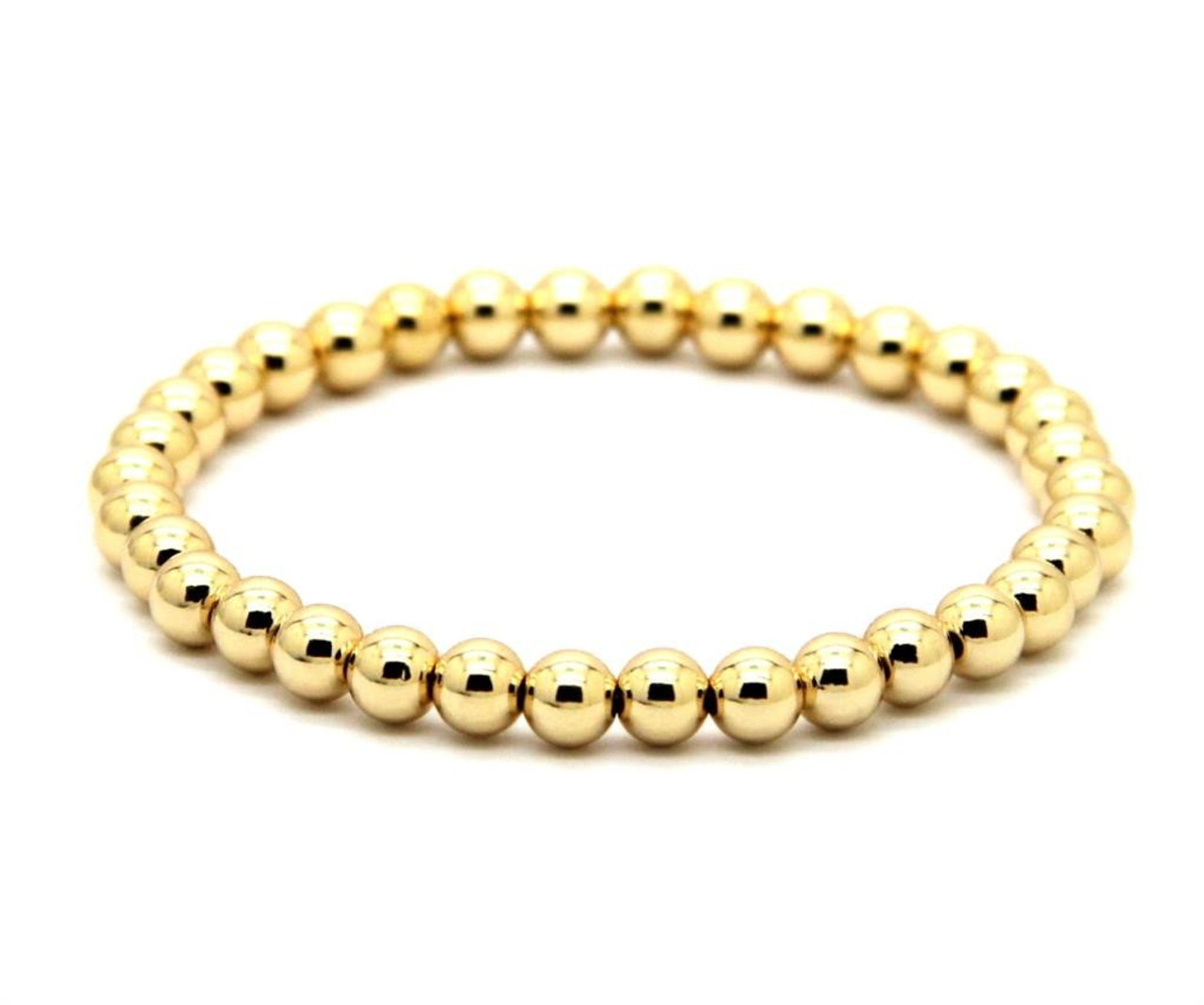 Amazon.com: shownee Gold Beaded Bracelets for Women Set Stackable Bead Bracelet  14K Gold Plated Chunky Stretch Bracelets for Women Men Gifts with Initial F  Pendant: Clothing, Shoes & Jewelry