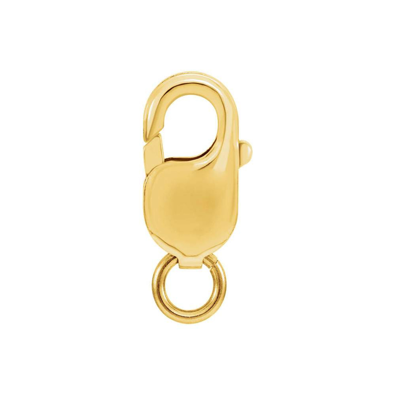 18K Yellow Gold Spring Ring Clasp with Open Ring For Necklace or Bracelet