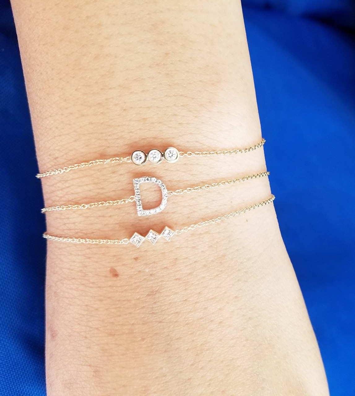 Buy Delicate Diamond Bracelet, 14K / 18K Rose Gold, Minimal Diamond Bracelet,  Gold Diamond Bracelet, Single Diamond Bracelet, Graduation Gift Online in  India - Etsy