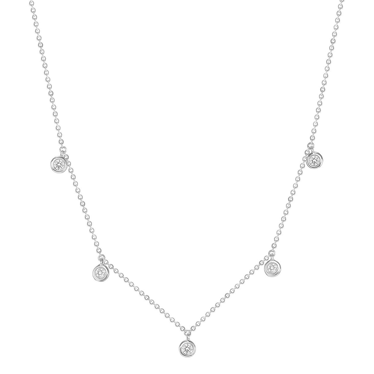 Drop bezel diamond necklace 14K Gol