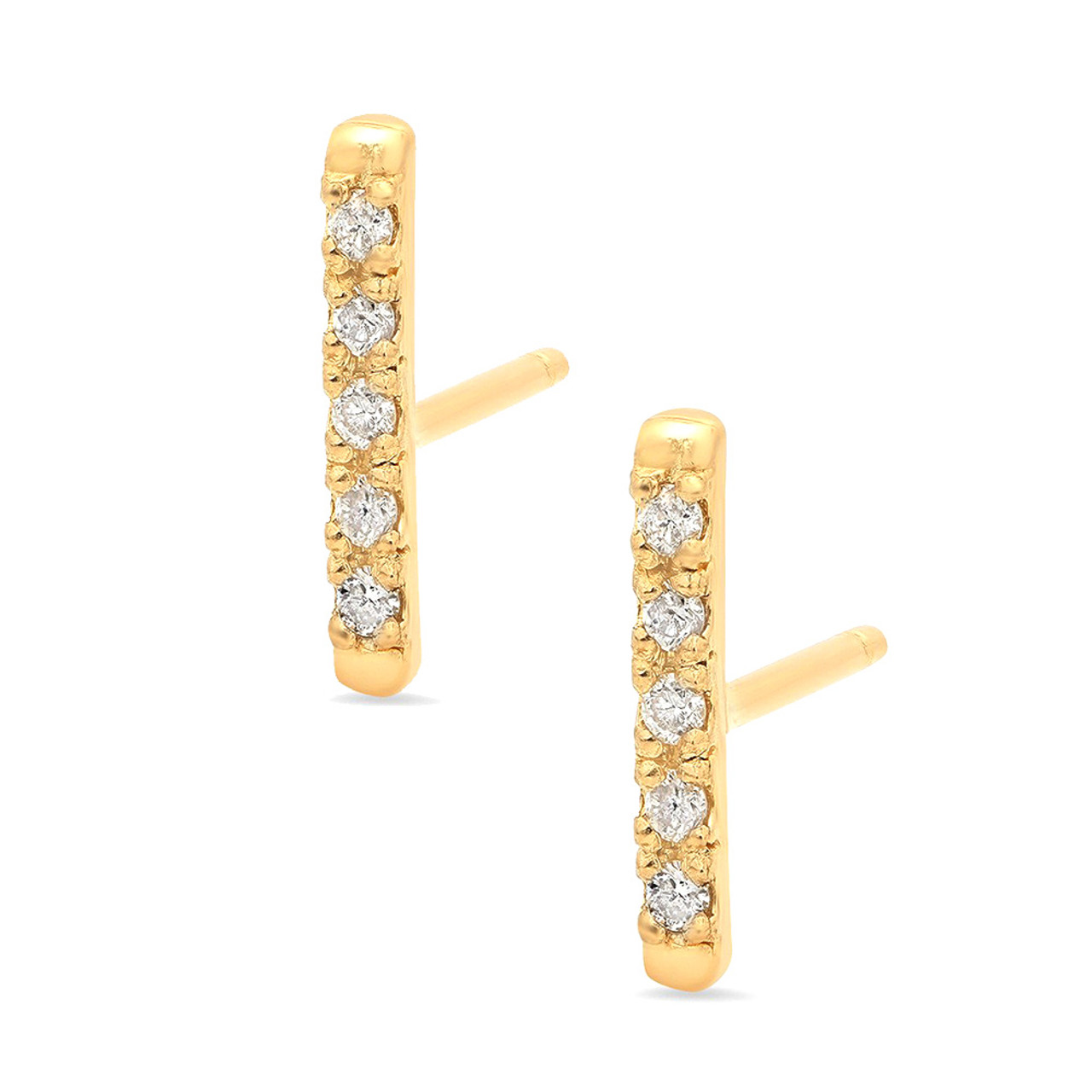 14k gold bar stud earrings Clearance