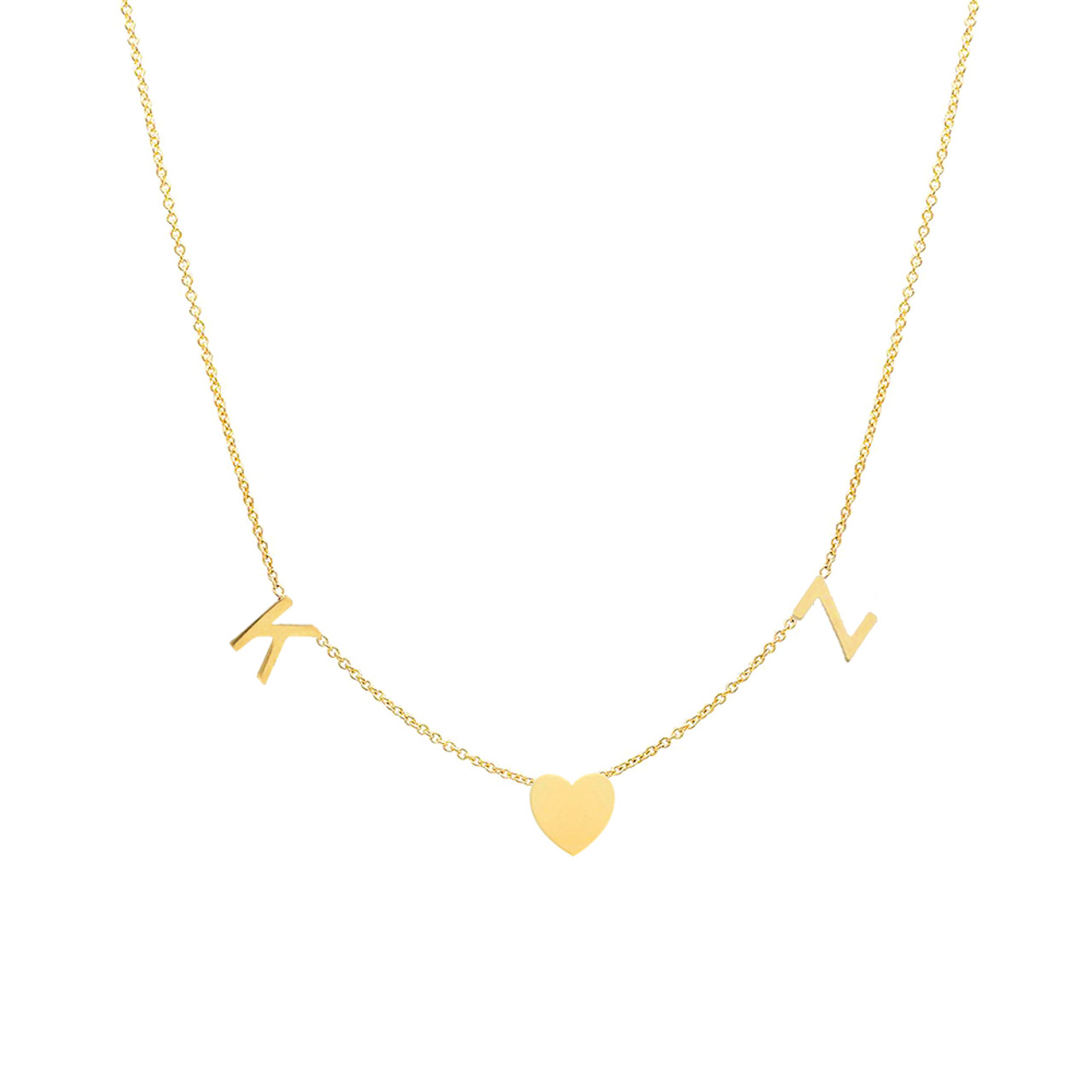 Two Diamond Initials With Center Charm Necklace | The Jewel Bar