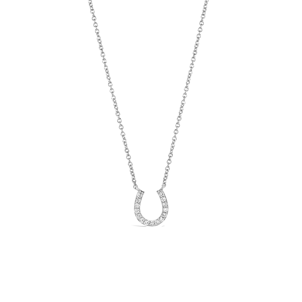 Diamond Horseshoe Necklace 14K Gold