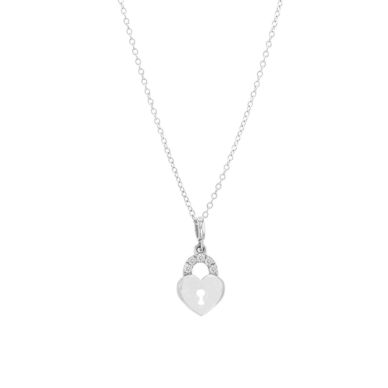 14K Diamond Padlock Necklace