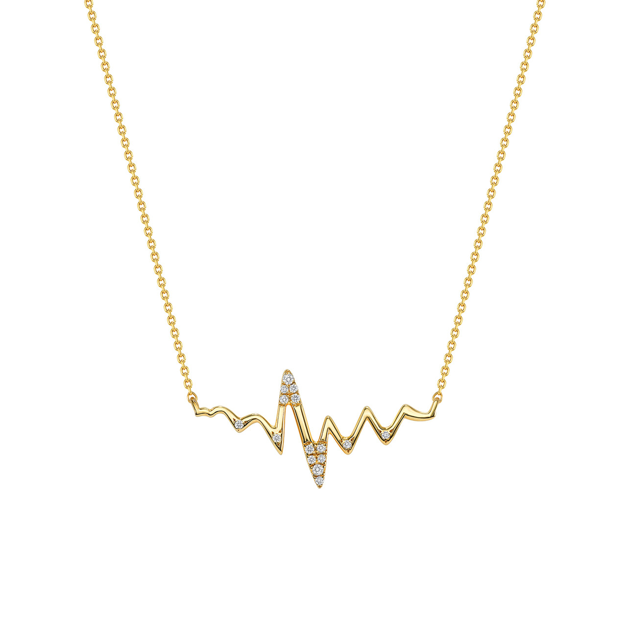 Heartbeat necklace shop with diamonds