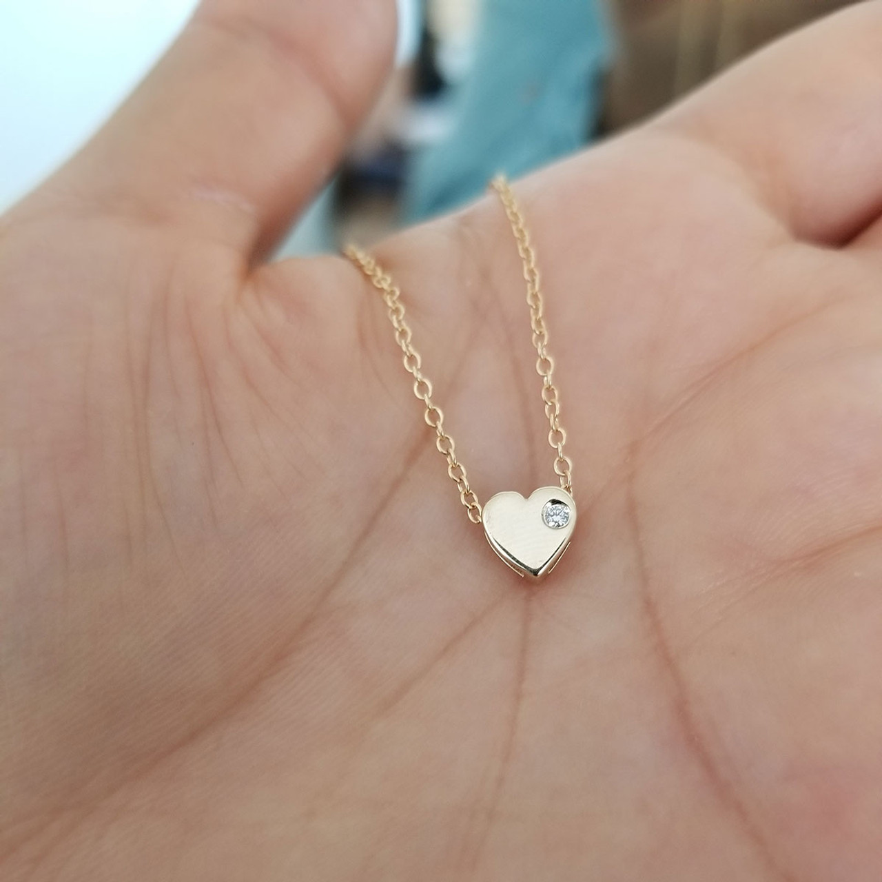 18k Solid Gold Heart Necklace for Women, Dainty Gold India | Ubuy