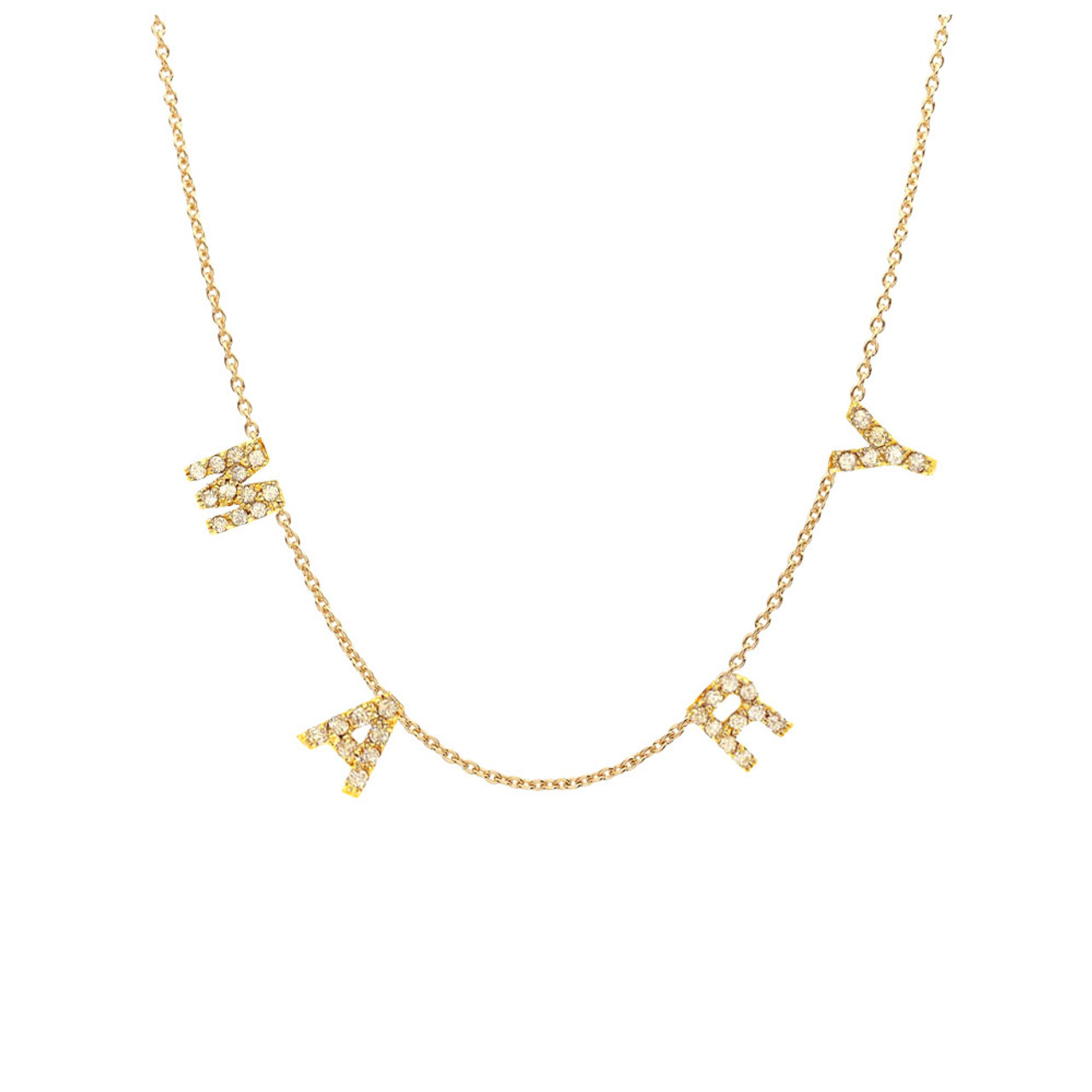 Centred Multiple Diamond Initial Necklace - Jessica Jewellery