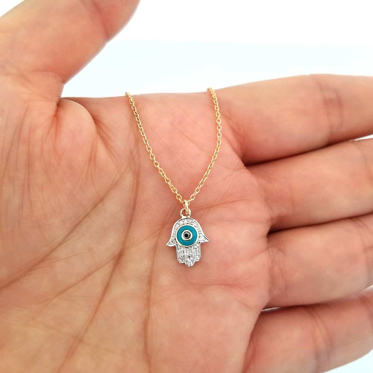 🧿Nazar🧿 Hand crafted sterling silver Evil eye protection layering amul –  Bone Church Jewelry