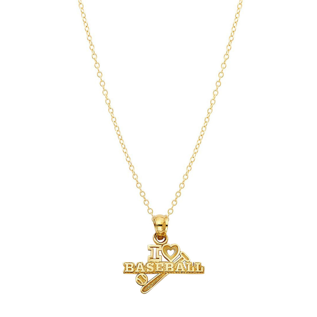 14K or 18K Gold Baseball Diamond With Bat And Ball Pendant – Jewels  Obsession