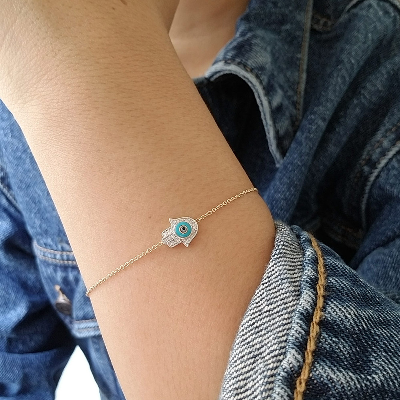 Turquoise Blue Evil Eye Double Bracelet | Street Style Store | SSS