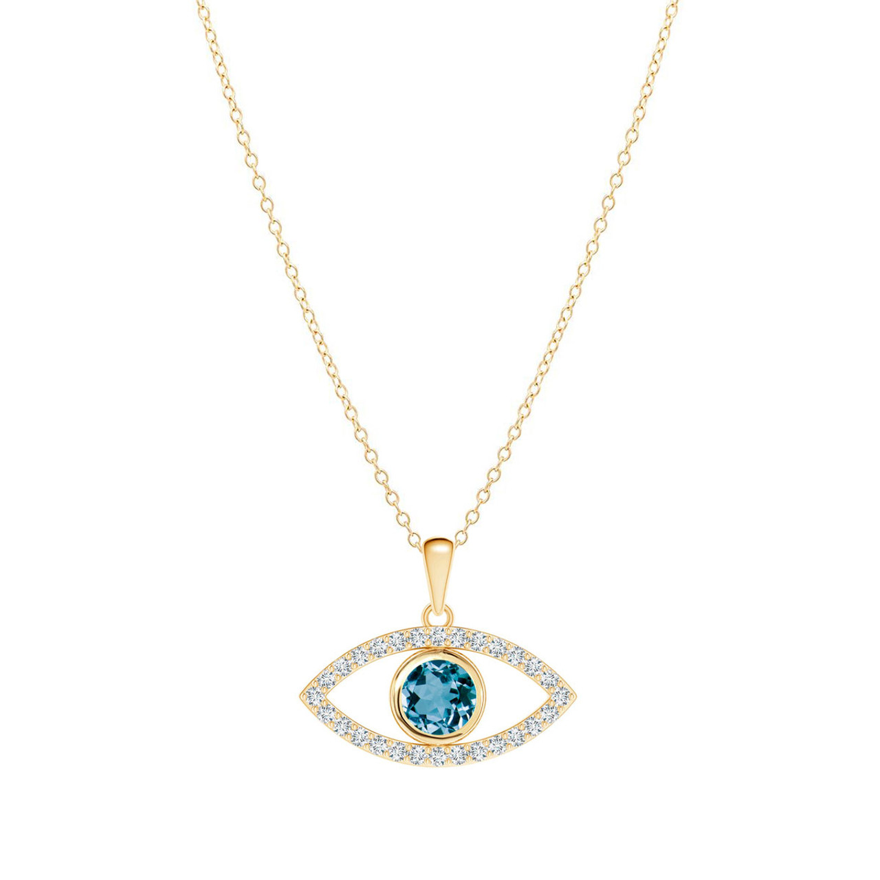 Buy Carlton London Gold Plated CZ Studded Evil Eye Necklace Online