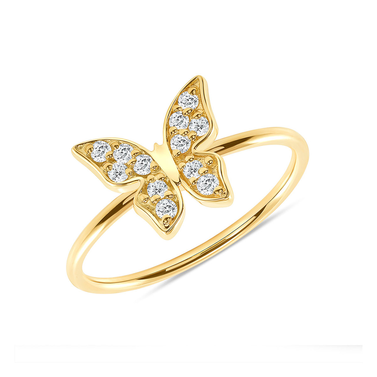 yellow gold butterfly ring