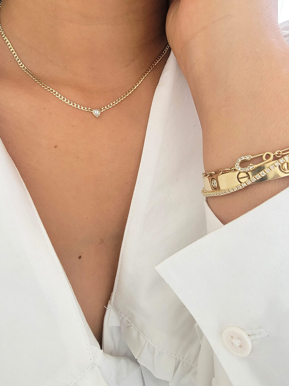 Diamond Tennis Chain Link Necklace | BE LOVED Jewelry