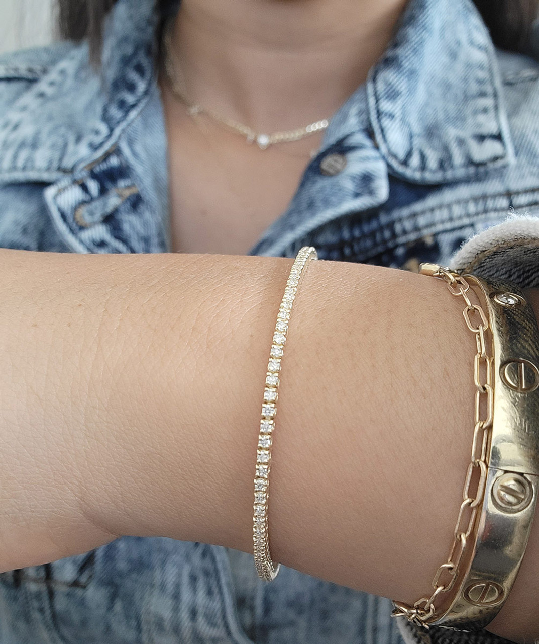 Classic Diamond Tennis Bracelet | Tennis bracelet diamond, Bracelet size  chart, Diamond bracelet design