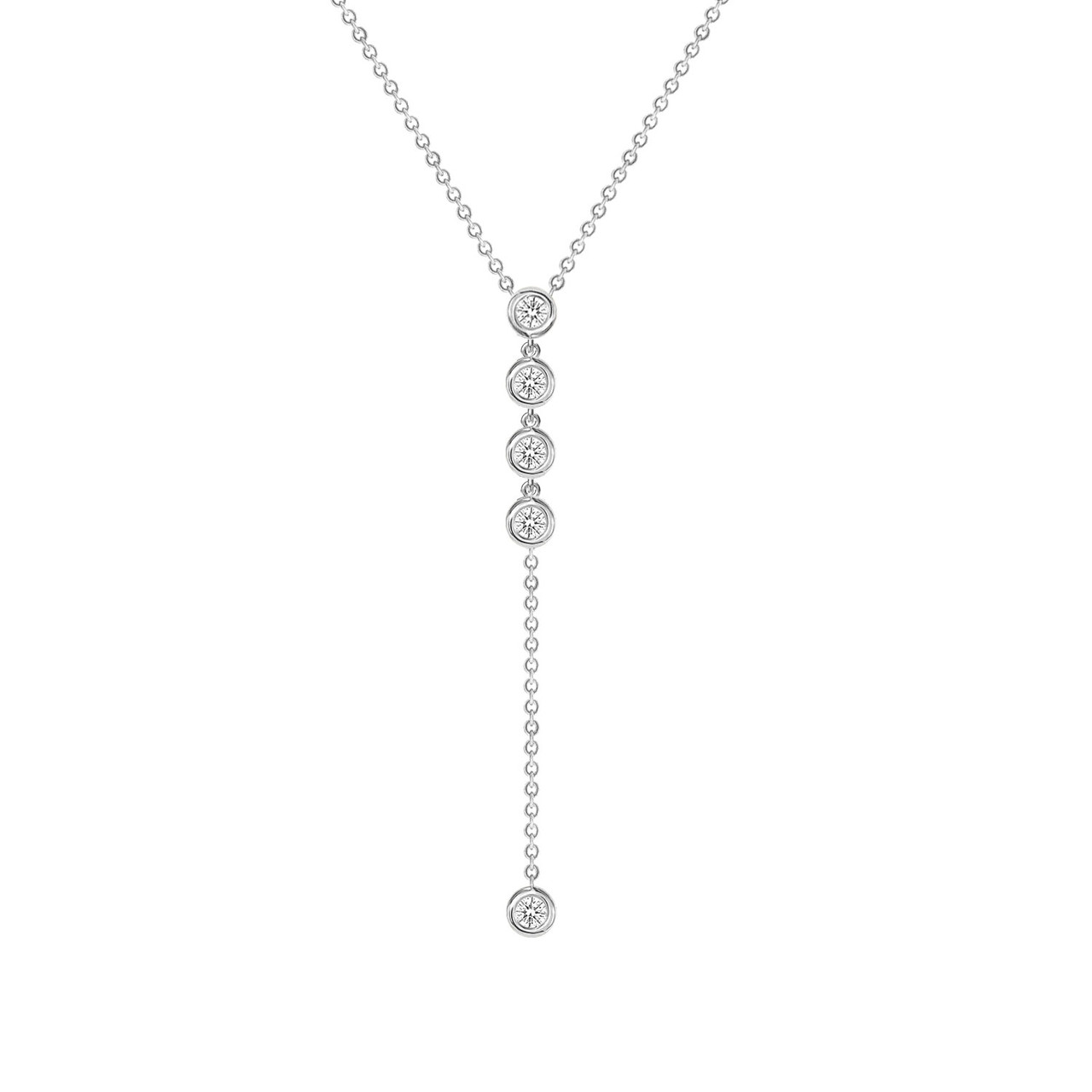 White Gold Diamond Lariat Necklace | Maison Birks