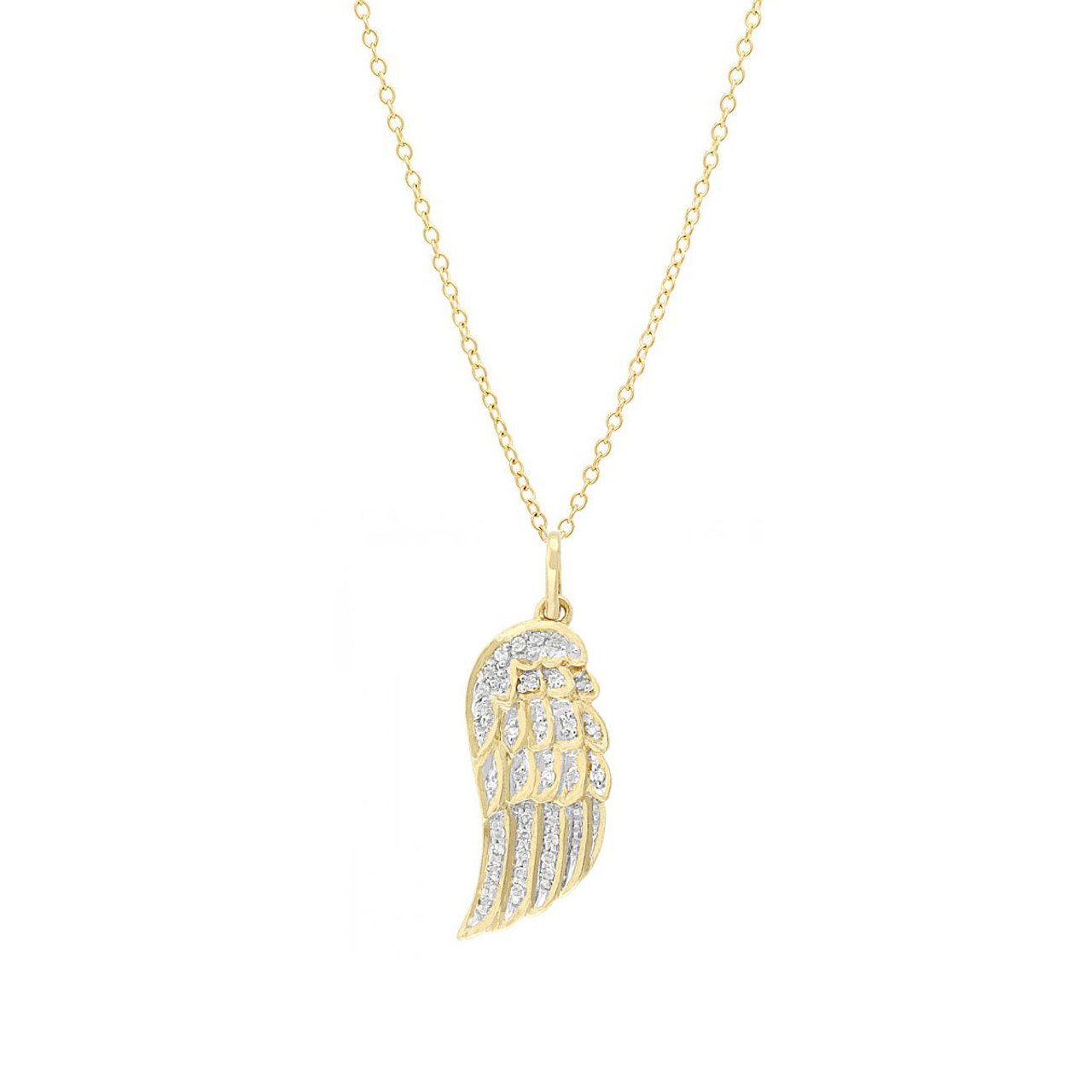 Micro Diamond Wing Pendant Necklace & Rope Gold Chain | The Gold Gods