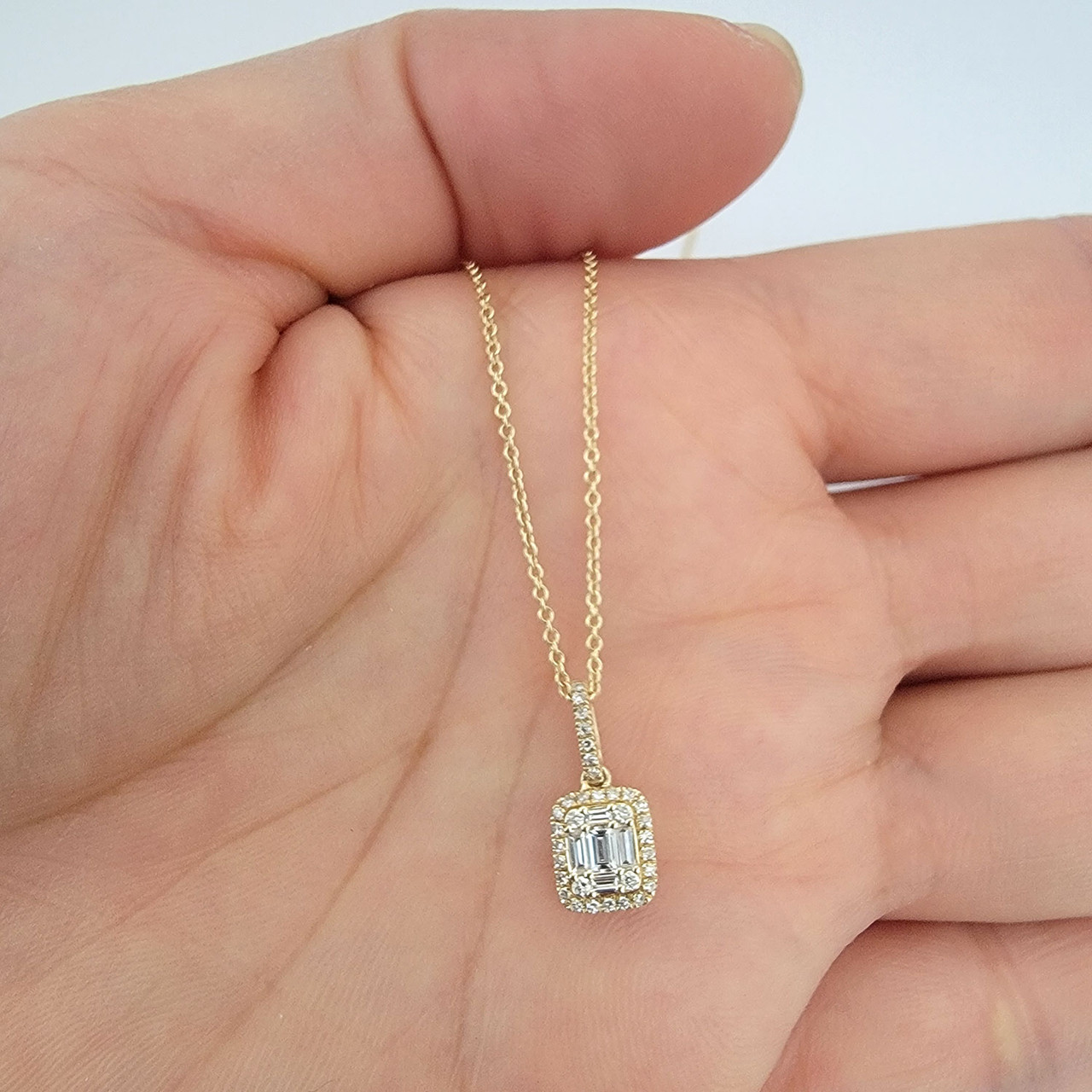 $6,200 18K Yellow Gold 2.30ct Baguette Diamond Religious Cross Pendant  Necklace | eBay