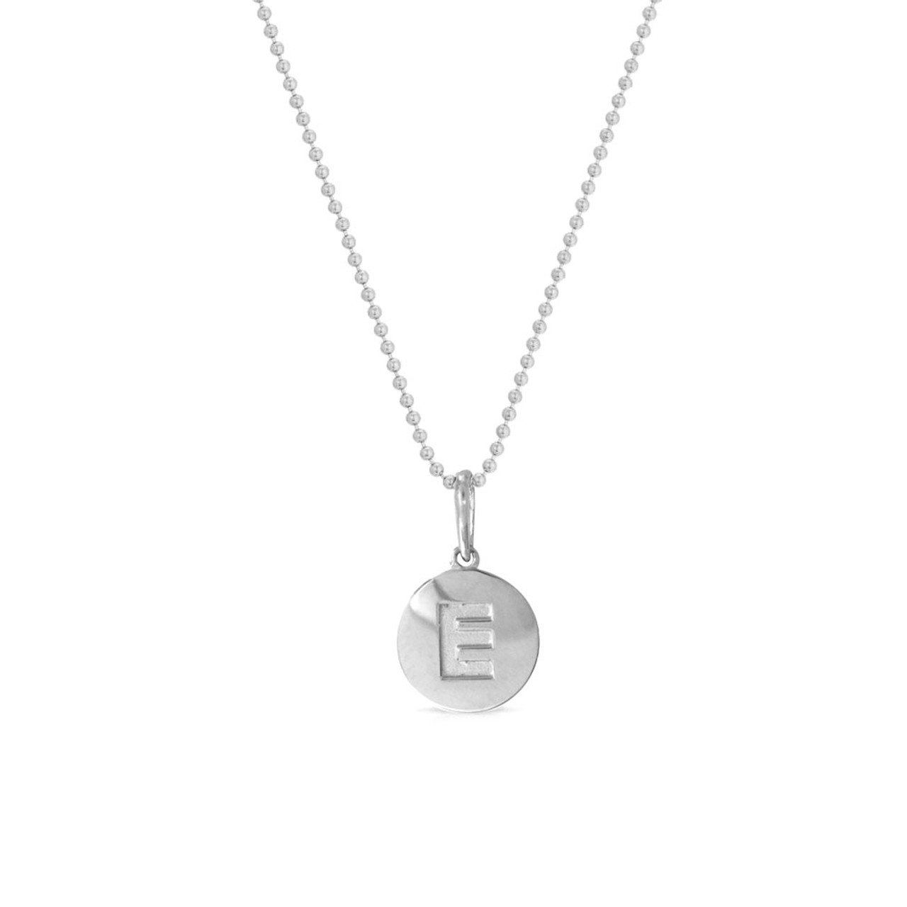 Sterling Silver Initial Charms | Cursive Disc Alphabet Letter Charm H
