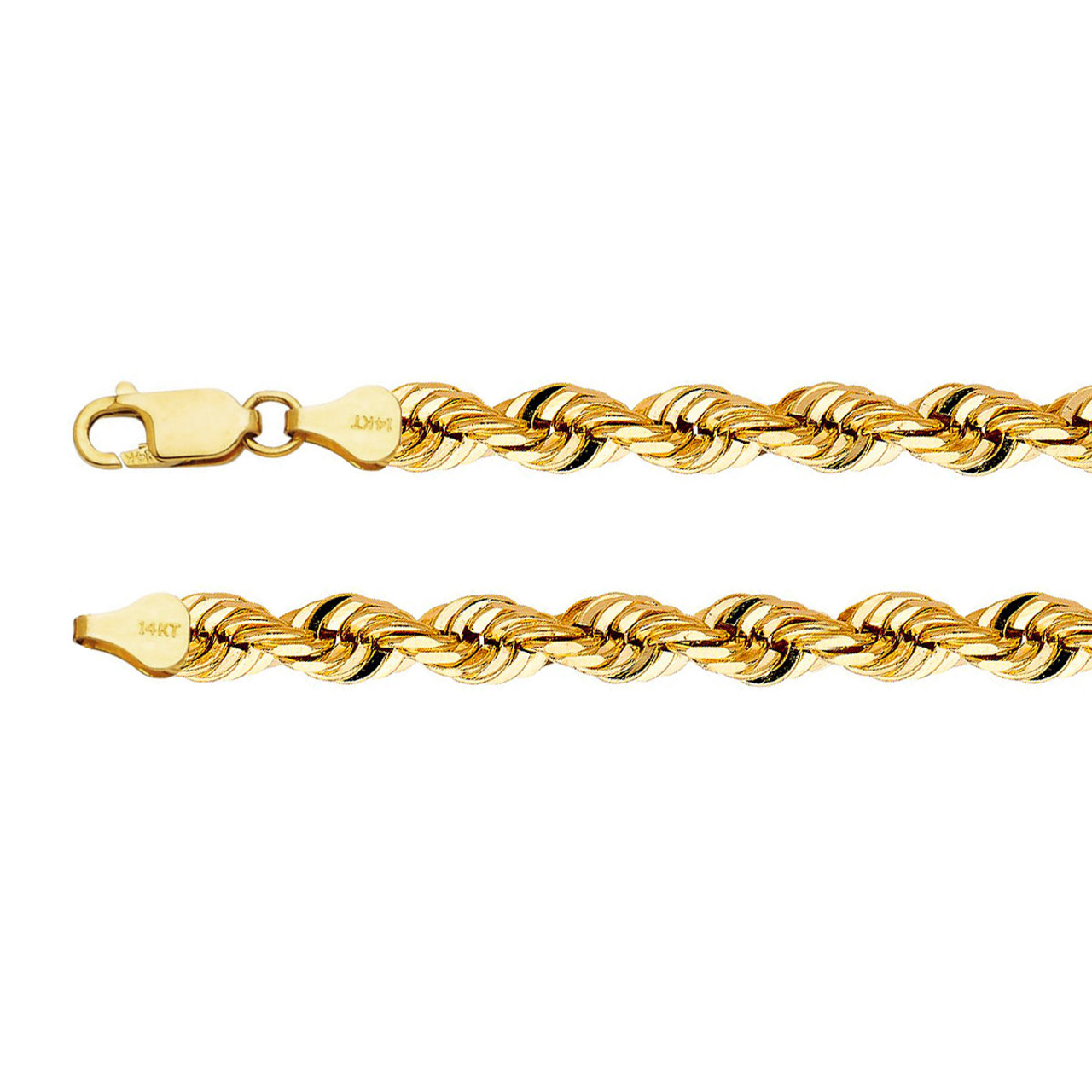 14k Yellow Gold Solid Rope Chain Necklace 2284