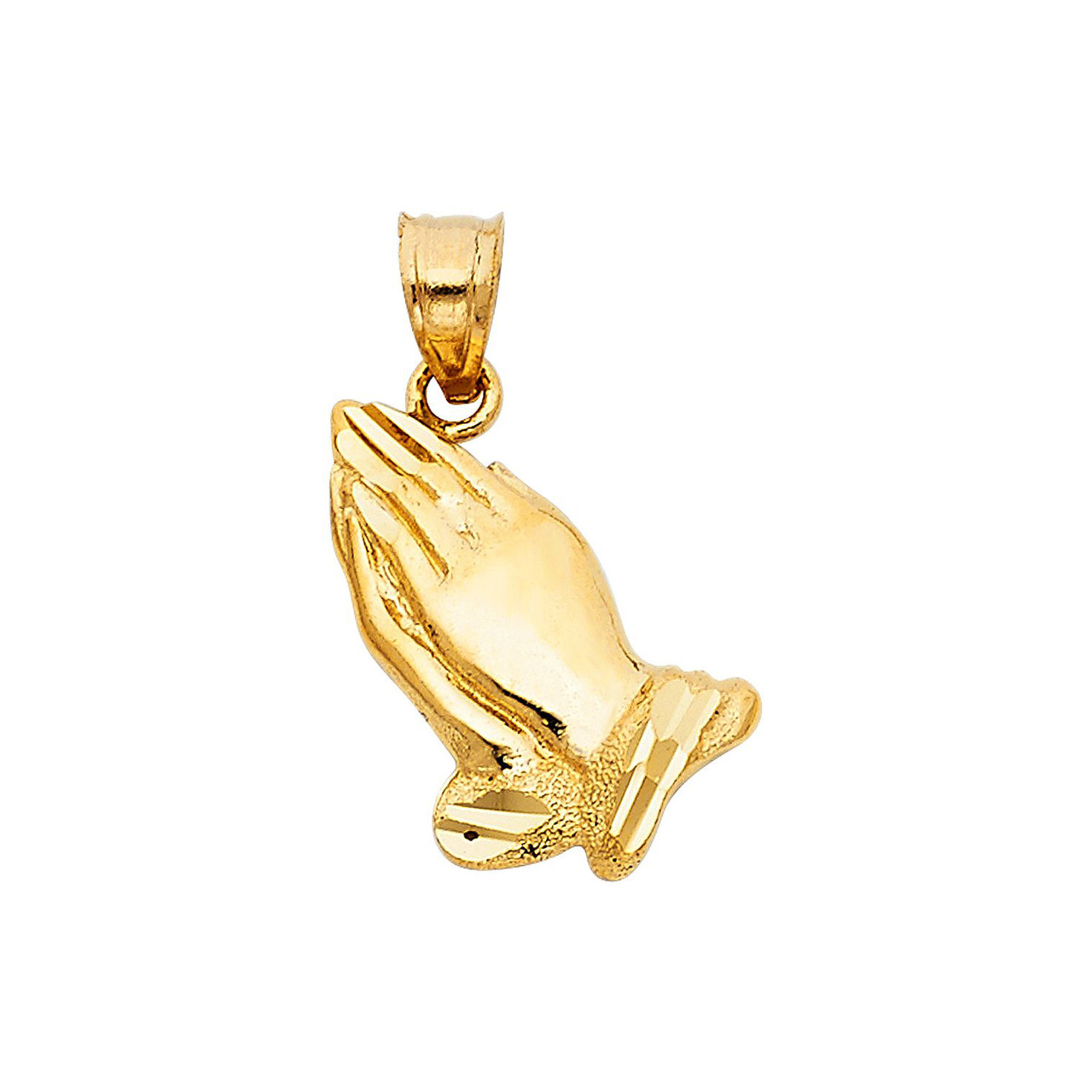 10K Yellow Gold Praying Hands Necklace | Appx. 24.5 Grams – FrostNYC