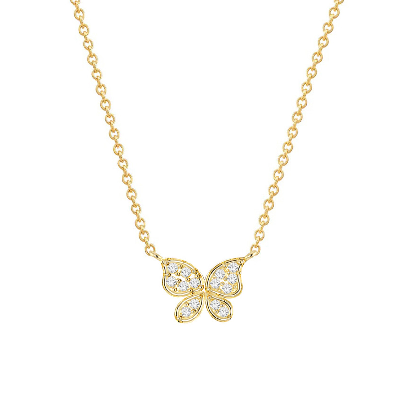 DesignB London festival pastel butterfly charm necklace in gold | ASOS