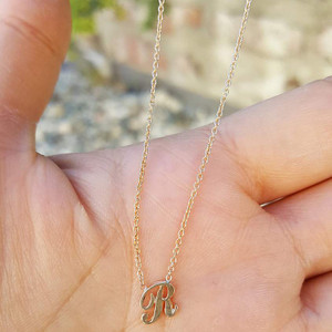 Alphabet Necklace in 14K Yellow Gold