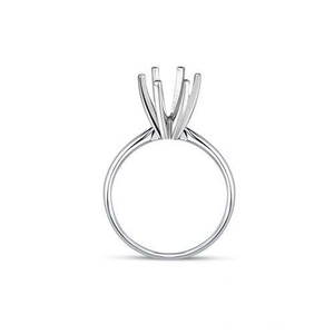 Engagement Solitaire Ring 14 Karat White Gold