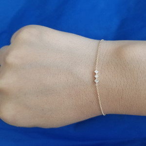 14K three princess diamond bracelet