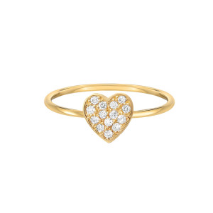 Diamond Heart Ring 14K Yellow Gold