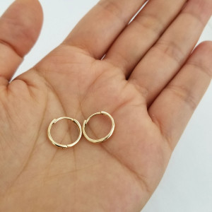 Huggie Hoop Earrings 14K Gold