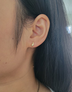 14 Karat Yellow Tear Drop Stud Earrings