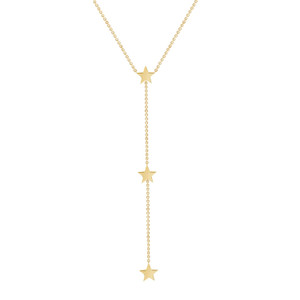 Lucky Star Lariat Necklace in 14K Yellow Gold