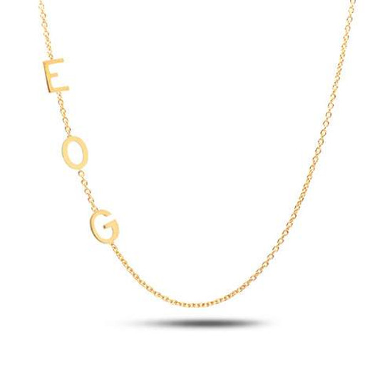 Initial Necklaces 14K Yellow Gold