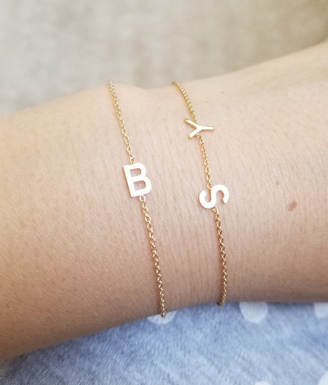 14K Gold Initial Bracelet