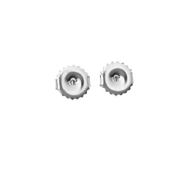 18K White Gold Ridged Edge Safety Earring Back