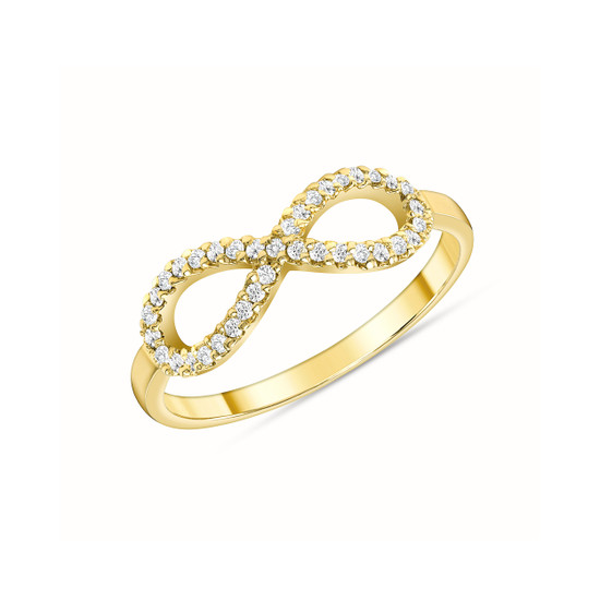 Diamond Infinity Ring 14K Yellow Gold
