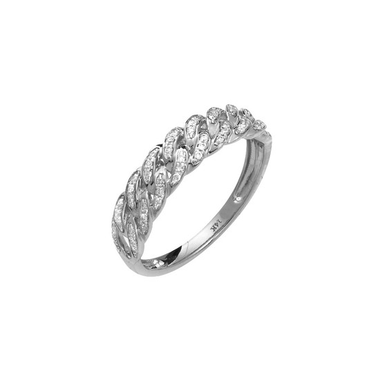 Diamond Cuban Link  Chain Ring