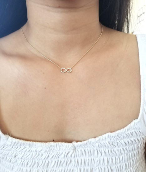 Diamond Infinity Necklace 14K Gold