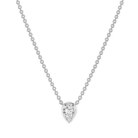Mixed Shapes  Diamond Pendant Necklace 14K Whtie Gold