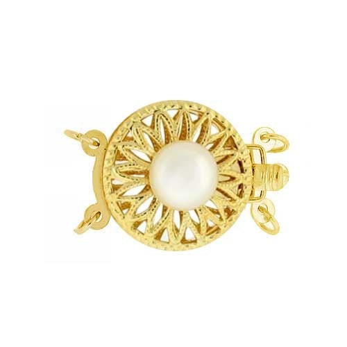 14K Yellow Gold Pearl Shortener Clasp Enhancer