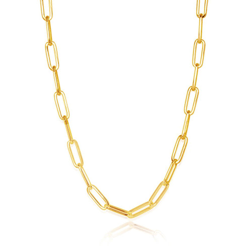 Paper Clip Chain Necklace 14K Gold Filled