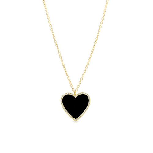 Anniversary Two-Sided Black Heart Lock 925 Sterling Silver Necklace | Black  heart, Sterling silver necklaces, 925 sterling silver