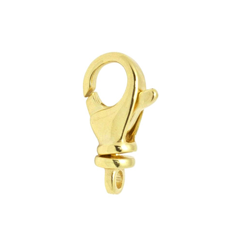 Dull Gold Lobster Clasp with D-Ring Swivel Bottom - 1.625 x 0.9375 -  Clasp - Closures - Buttons