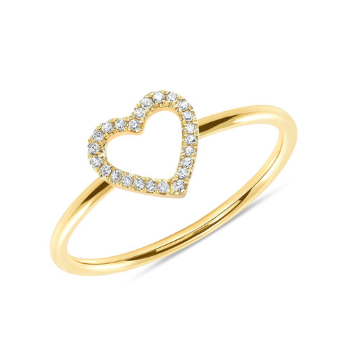 Diamond Open Heart Ring 14K Gold