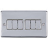 Enhance decorative 6 gang light switch in polished chrome