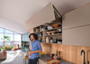 AVENTOS HF creates many design options for large wall cabinets