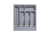 Deluxe Cutlery Insert for TANDEMBOX Antaro Drawers, Silver Grey, designed for 450 x 450mm cabinets. Durable compartments for organised storage of cutlery and utensils.