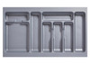 Deluxe Cutlery Insert for TANDEMBOX Antaro Drawers, Silver Grey, designed for 800 x 450mm cabinets. Durable compartments for organised storage of cutlery and utensils.